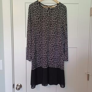 Michael Kors Leopard Print Black And White Dress